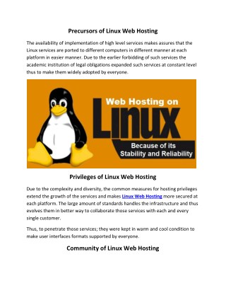 Linux web hosting