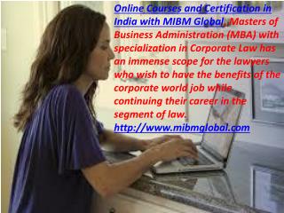 Online Courses and Certification in India with MBA