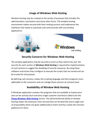 Windows Web Hosting