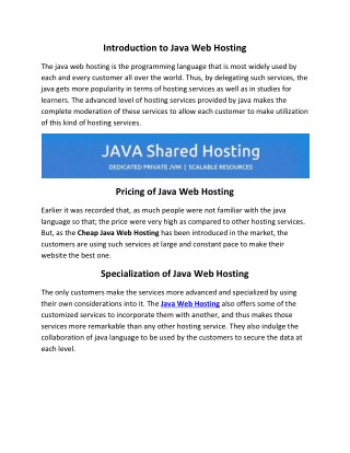 Java Web Hosting