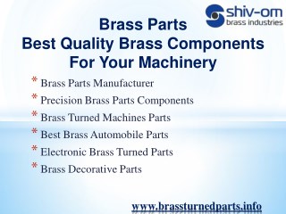 Brass Parts Best Quality Brass Turned Components For Machinery