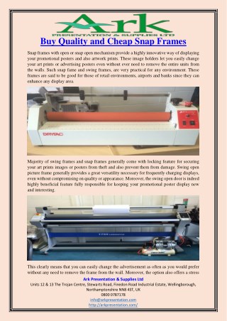 Buy Quality and Cheap Snap Frames