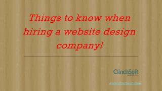 Things to know when hiring a website design company