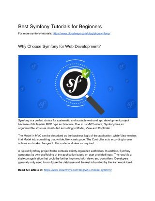 Symfony Tutorials for Beginners To Get Started