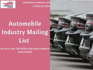 Automobile Industry Mailing List | Auto Dealers Email List | Sales Leads