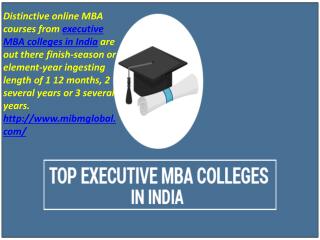 Online Executive mba colleges in India