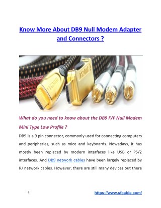 Know More About DB9 Null Modem Adapter and Connectors?