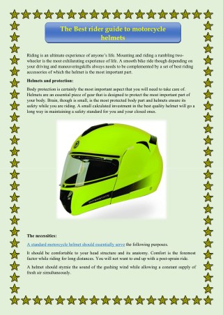 The Best rider guide to motorcycle helmets