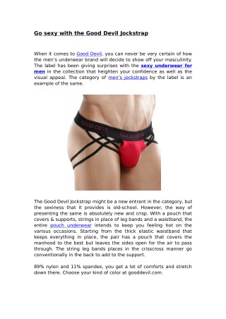 Go skimpy with the Good Devil Jockstrap