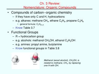 Ch. 3 Review: Nomenclature: Organic Compounds