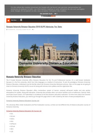 Osmania University Admission