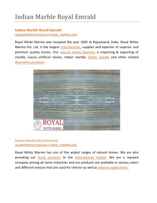 Indian Marble Royal Emrald