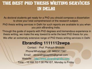 2.The Best PhD Thesis Writing Services in Delhi