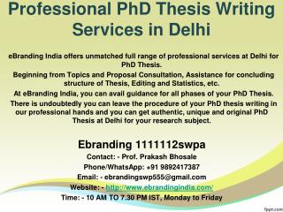 3.Professional PhD Thesis Writing Services in Delhi