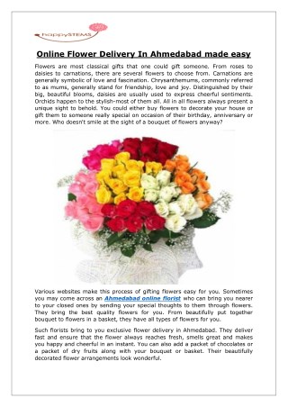 Online Flower Delivery In Ahmedabad
