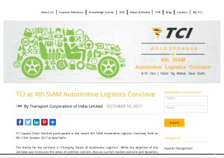 TCI at 4th SIAM Automotive Logistics Conclave