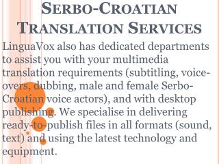 Serbo-Croatian Translation Services