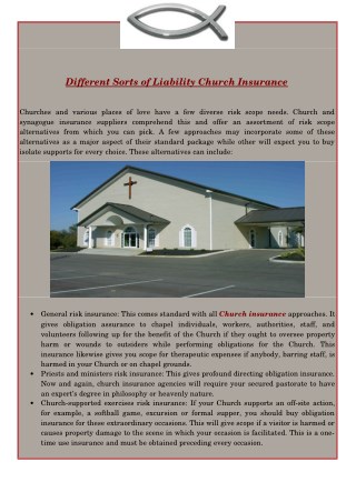 Different Sorts of Liability Church Insurance