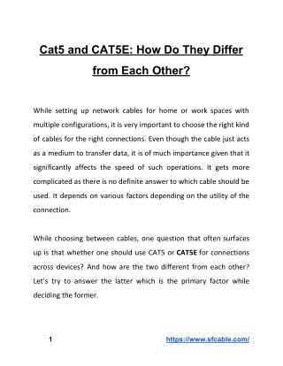 Cat 5 and CAT5E: How Do They Differ from Each Other?