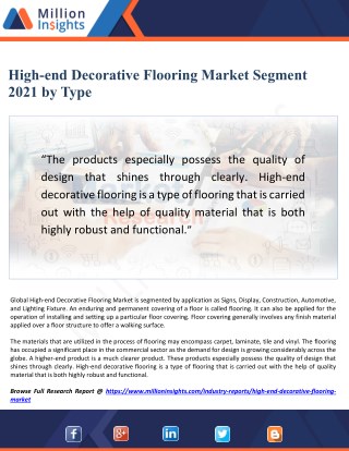 High-end Decorative Flooring Market Segment 2021 by Type