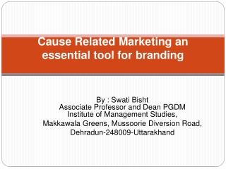 Cause Related Marketing an essential tool for branding