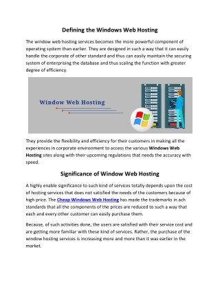 Windows Web Hosting