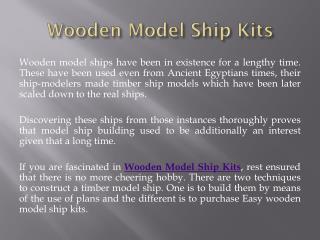 Wooden Model Ship Kits