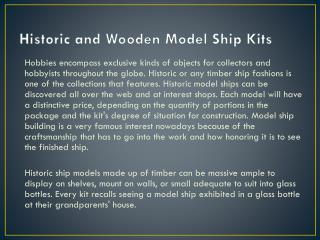 Historic and Wooden Model Ship Kits