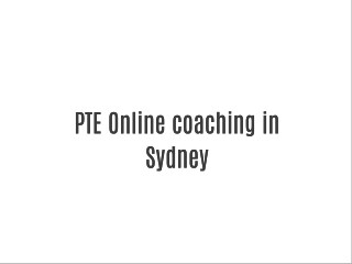 PTE coaching in Sydney