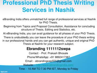 3.Professional PhD Thesis Writing Services in Nashik