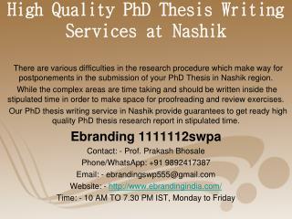 4.High Quality PhD Thesis Writing Services at Nashik