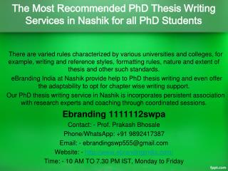 6.The Most Recommended PhD Thesis Writing Services in Nashik for all PhD Students