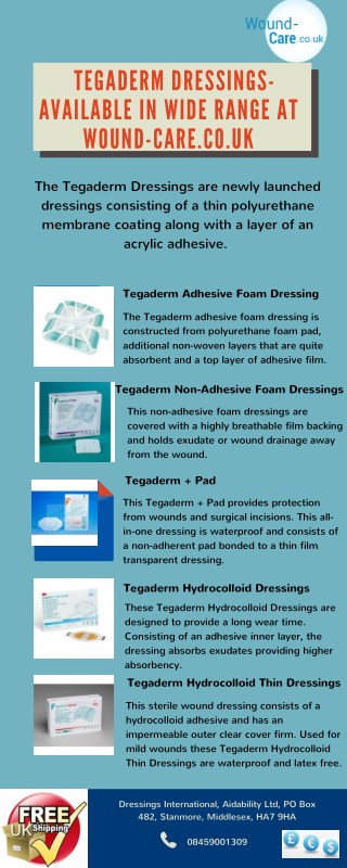 Tegaderm Dressings- Available In Wide Range At Wound-Care