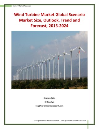 Wind Turbine Market Growth and Forecast up, 2015-2024 by Variant Market Research