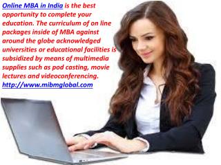 Online MBA in India of MBA against -MIBM GLOBAL