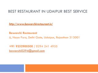 Best Restaurant in Udaipur best service