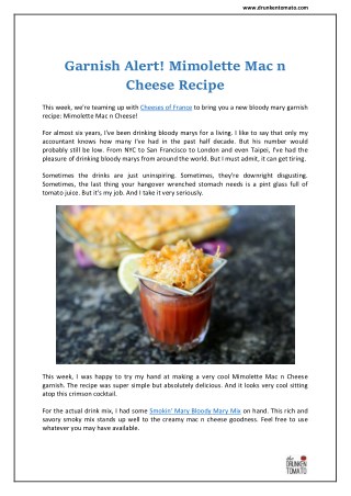 Mimolette Mac n Cheese Recipe: Drunken Tomato