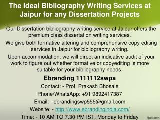 5.The Ideal Bibliography Writing Services at Jaipur for any Dissertation Projects