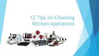 How to choose kitchen appliances