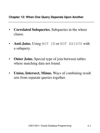 Chapter 12: When One Query Depends Upon Another