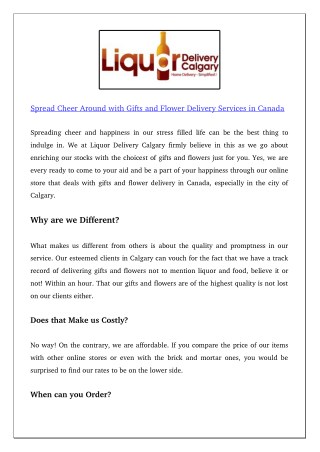 Spread Cheer Around with Gifts and Flower Delivery Services in Canada
