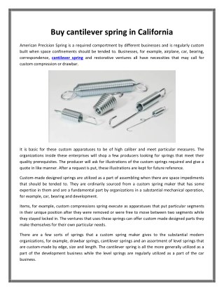 Buy cantilever spring in California