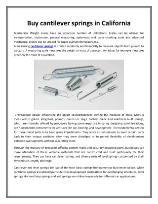 Buy cantilever springs in California