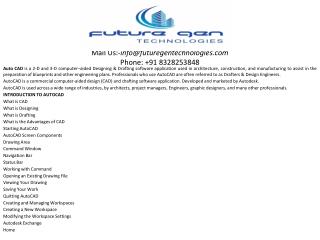 Auto cad Training in hyderabad