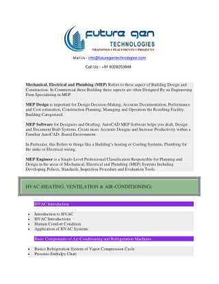 MEP Designing Training In Hyderabad