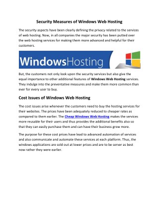 Windows Web Hosting