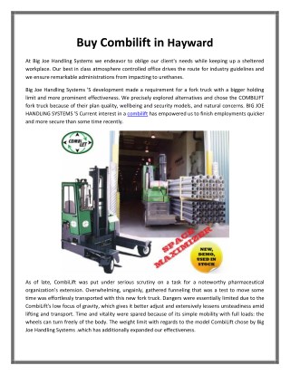 Buy Combilift in Hayward