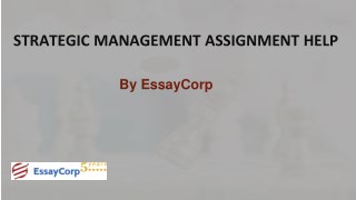 Strategic Marketing Assignment Help