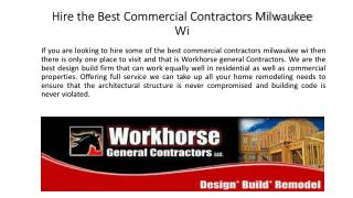 Hire the Best Commercial Contractors Milwaukee Wi