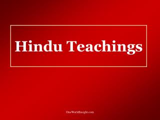 Hindu Teachings